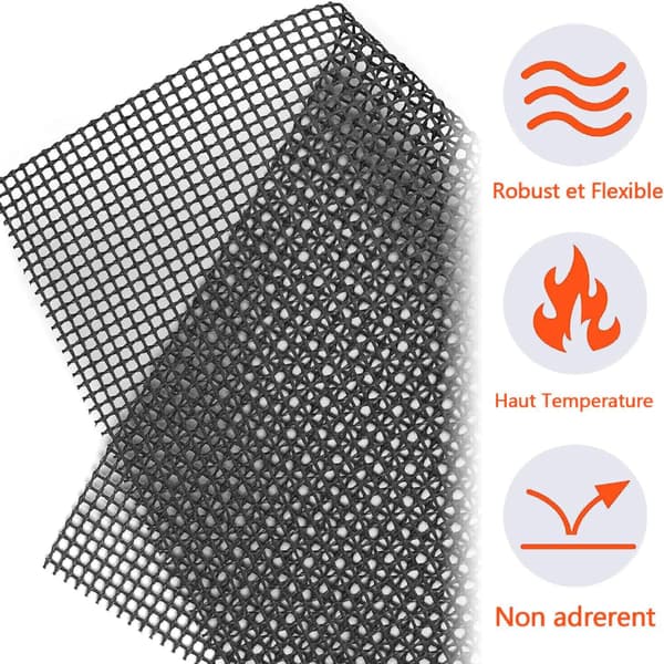 Grillbageplade 2 stk 40 * 30 cm Perforeret bageplade Ovn Glasfiberplade - Genanvendelig & Professionel (2 STK)
