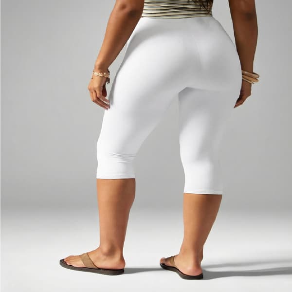Capri-leggings til kvinder med elastik i taljen, afslappede strækbare yogabukser til hverdagsbrug White M