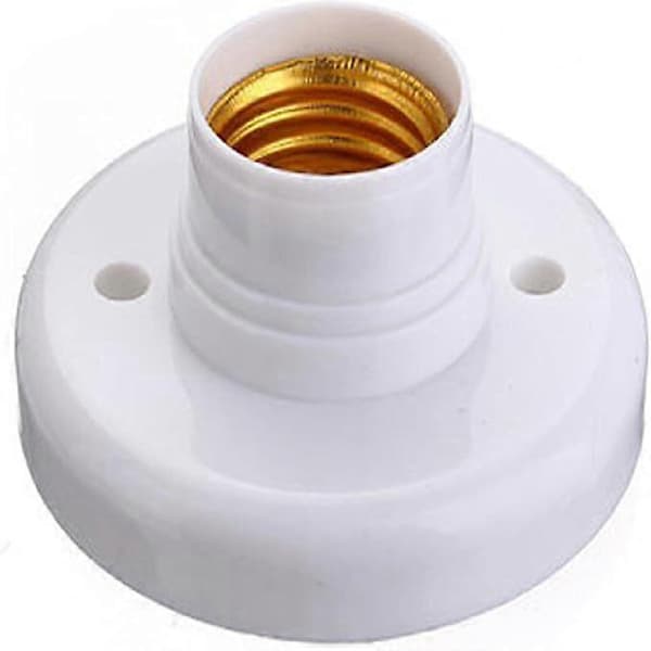 4 stk E27 lampeholder, E27 lampeholder rund plastskruebase, E27 vegglampeholder, rund skruelampebase (hvit).Gu.B/bon