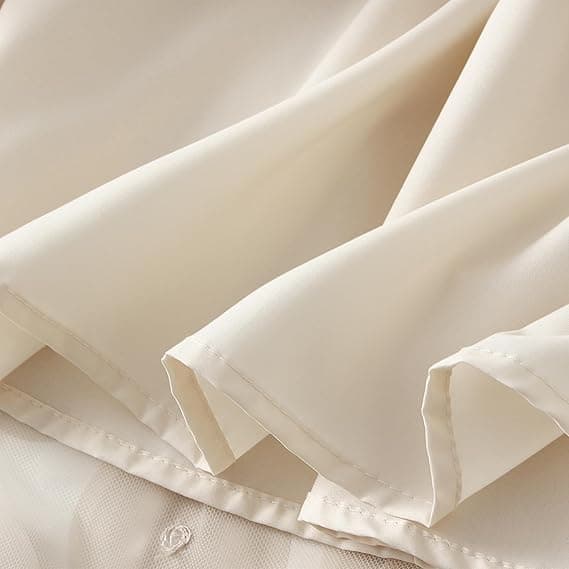 Anpassad Kjol Kvinnor 3D Prickig Elastisk Midja Mesh Midi Kjolar beige