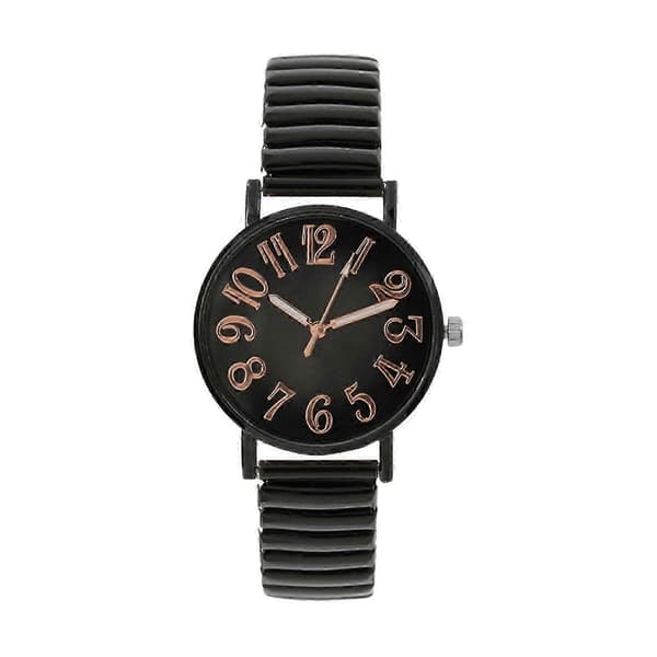 Dam Casual Klocka Rund Urtavla Elastisk Rem Kvarts Urverk Dam Flickor Studenter Digital Armbandsur Grey