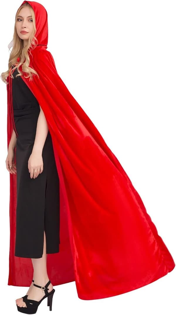 Unisex hettekappe, Halloween-kappe for Cosplay rød red 140cm without hat