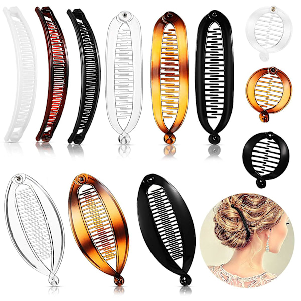 Banan Hair Clips Combs Clip Fishtail Hair Clip 4styles 12pcs y