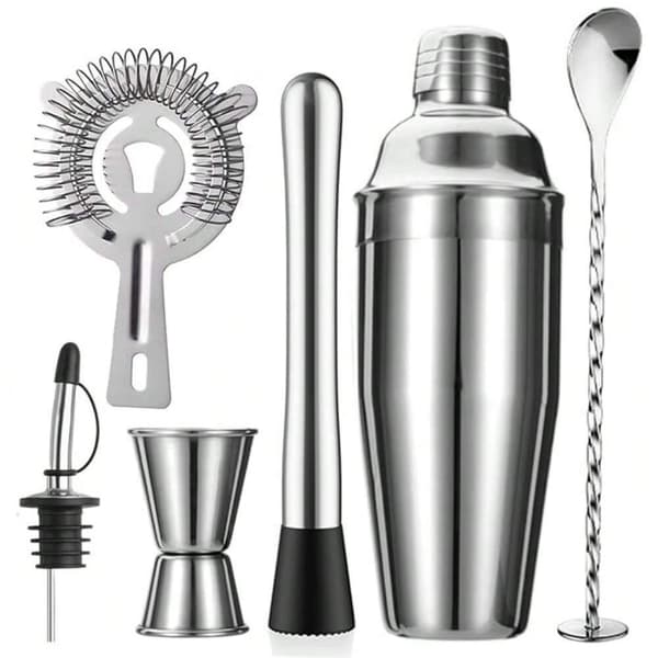 Cocktailsett, barsett, shaker 550ml - Rustfritt stål Sølv 2