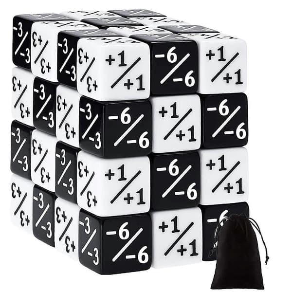48 stykker 16 mm teller lojalitet D6 firkantet for kortspill BlackWhite