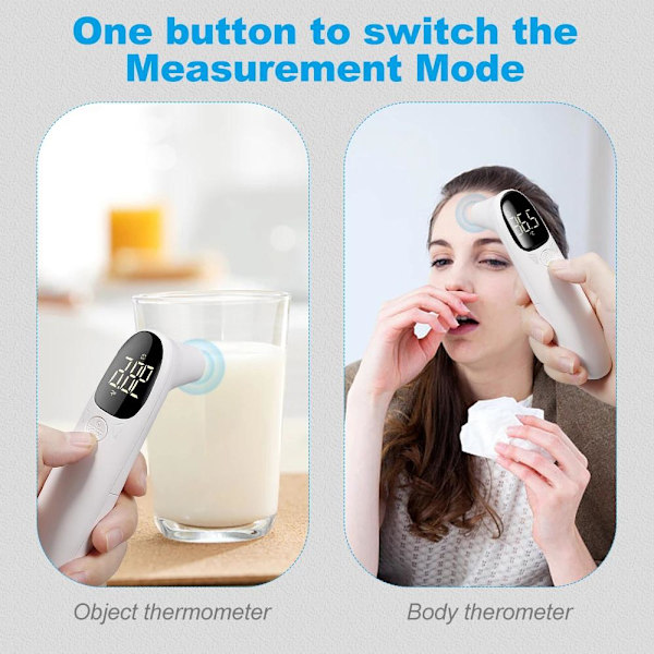 Stort LCD IR Termometer Febertermometer Vit White