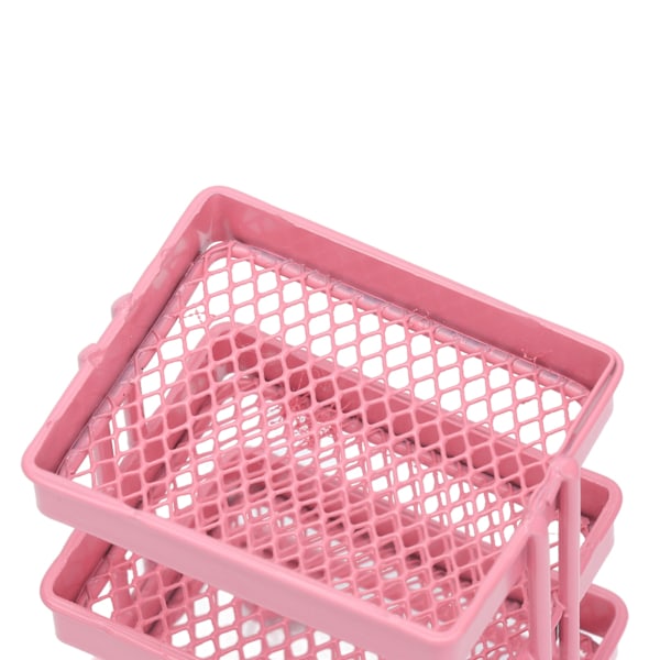 1:12 Mini Nukkekodin Lelu 3-Kerroksinen Säilytysteline Pyörillä Nukkekodin Keittiökalusteiden Koristeluun Pinkki