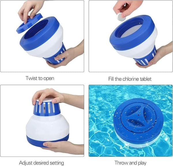 19 cm Klorflåd, Klordispenser - Justerbar Klordispenser til Pool & Spa (Indendørs & Udendørs)