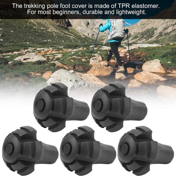 5 st TPR Elastomer Trekkingstavsspetsskydd Fotskydd för