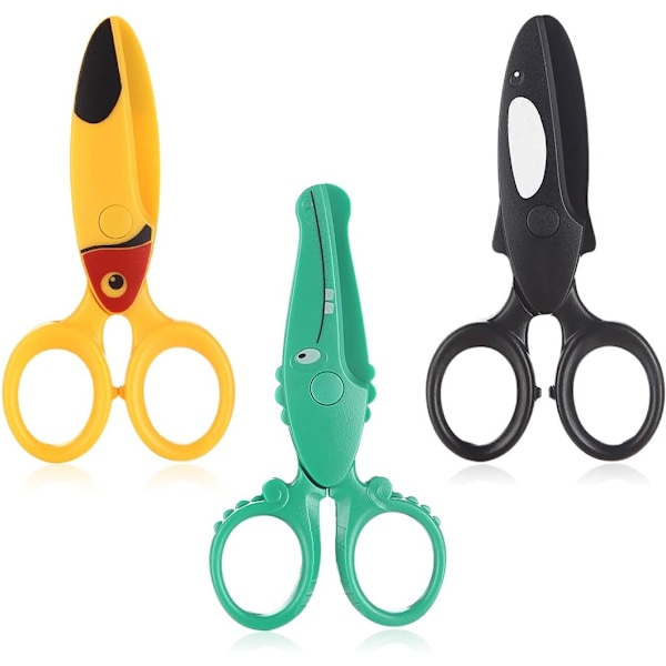 Set of 3 child-proof scissors - children's scissors, paper scissors y