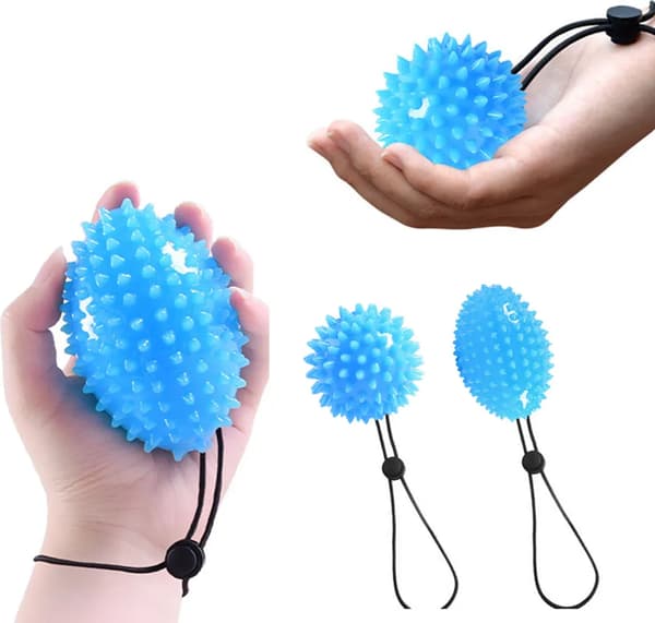 2-pak håndtræner, fingertræner, håndterapi æltebold, anti-stress massagebold, fingertræning, stresslindring