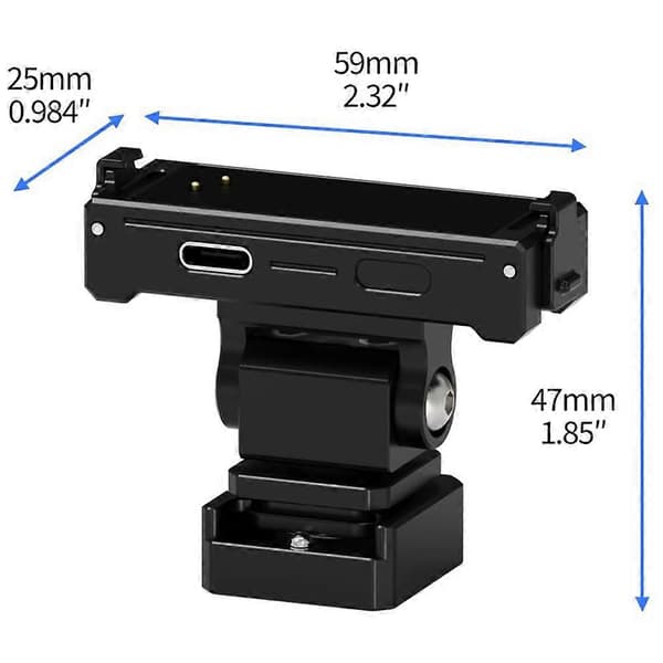 Passer for Insta360 GO3S/3 Magnetisk hurtigutløser kaldsko til 1/4 base multifunksjonsjustering fast feste, B Svart Charging model Black