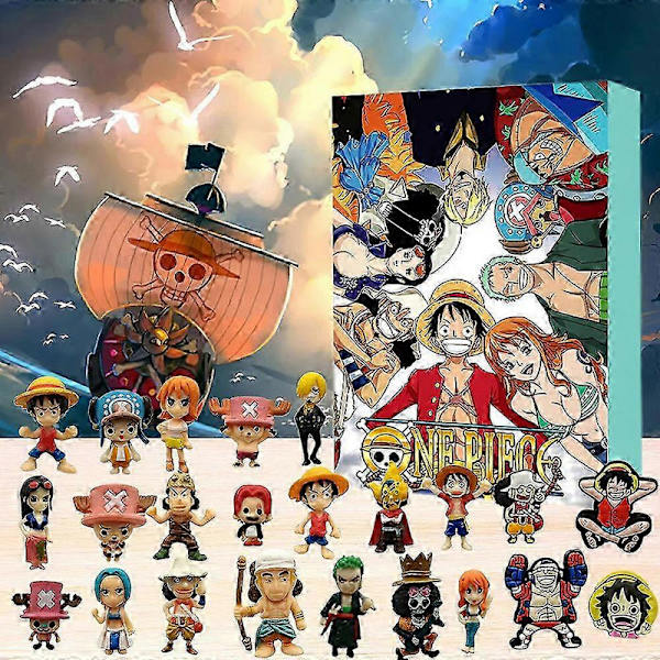 2024 One Piece Actionfigur Model Legetøj Julekalender 24 Dages Nedtælling Blind Box Overraskelsesgaver