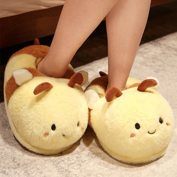 Damtofflor, fluffiga tofflor, inomhus- och utomhustofflor, EU-storlek 35-42 bee,35-42