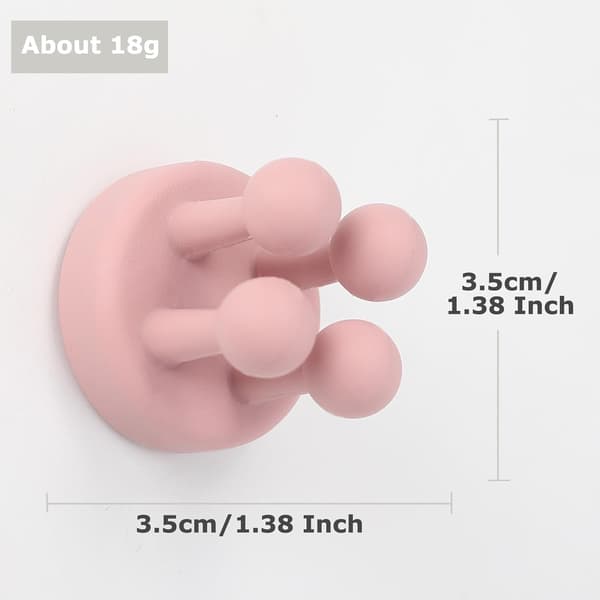 4 stk silikon tannbørsteholder multifunksjonell krok vanntett selvklebende veggplugg holder Pink