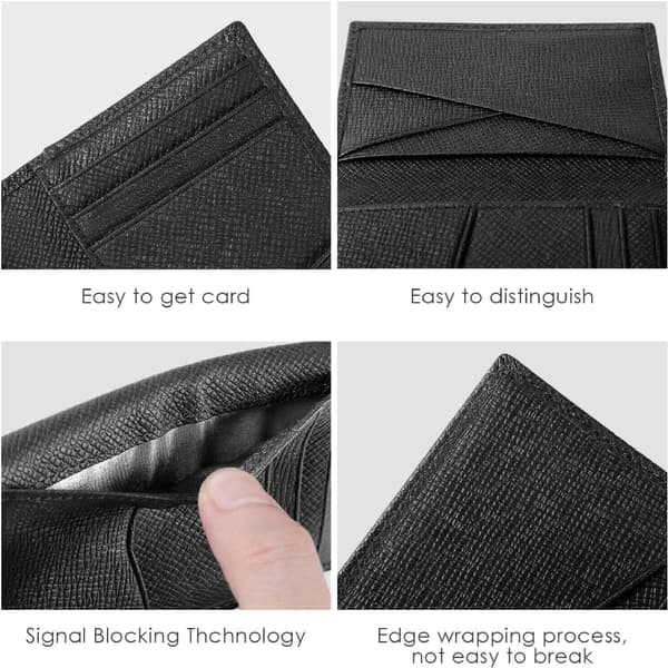 Ekte skinn RFID-blokkerende lommebok for menn