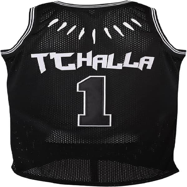 Sort Wakanda T'Challa Film Basketballtrøje til Mænd Sort —L