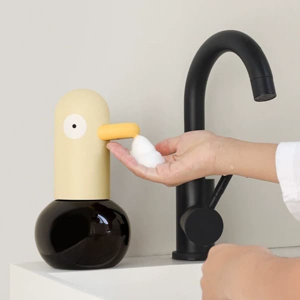 Automatisk induktionssæbedispenser, smart håndsprit med sød and, genopladelig, 400 ml elektrisk skumdispenser blue