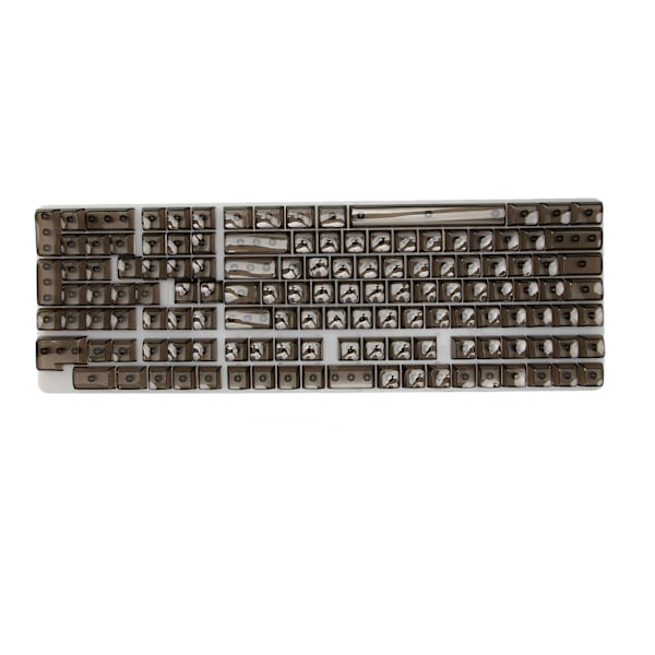 Näppäinhattusetti 132 näppäimellä, korkea läpinäkyvä PC CBSA, korkea matta, ergonominen DIY-korvaus, näppäinhatut mekaaniselle näppäimistölle, musta