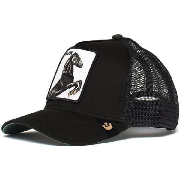 Trucker Caps med brodert dyredesign Black Stallion