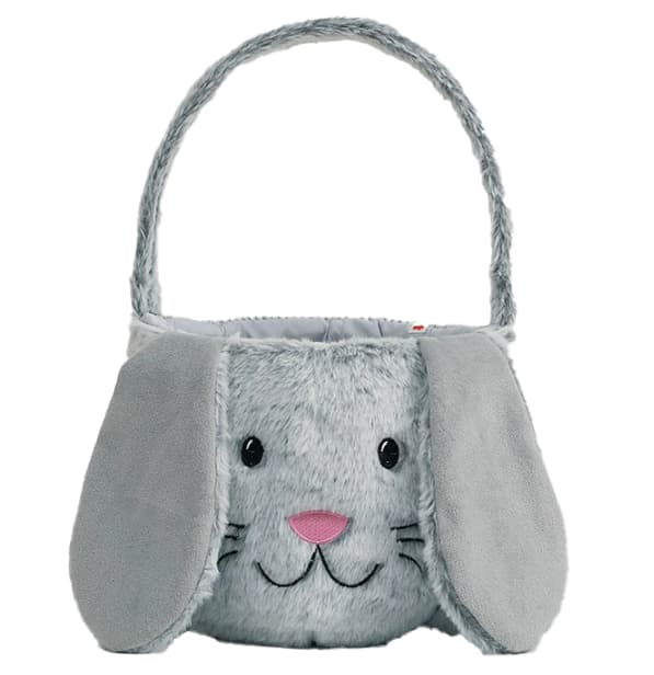 Påskharekorg, söta påskhinkar med kaninöron grey