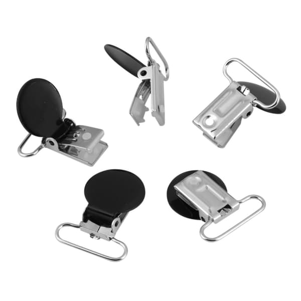 25 mm runde seler sutteclips - 10-pak (sort)