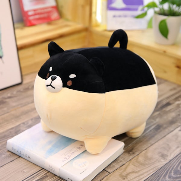 Lemmikki Koira Uusi 40 cm 50 cm Squishmallows Pehmolelu Eläin Kawaii Pehmeä Suuri Tyyny 40 cm (0,4 kg) Fat black