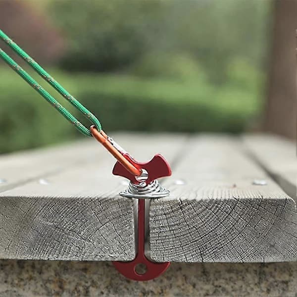 10 stk. teltplugger i tre for terrasse, fiskebensmønstrede terrasseankerplugger