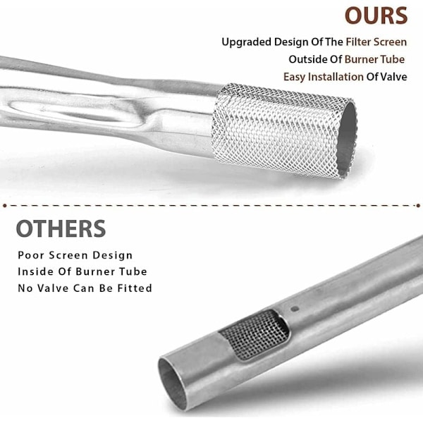 Korrosjonsbestandig Grillbrenner, Perfekt Passform for Weber Q3000 Q3200 Serien Gassgrill, Kraftig Grill Reservedel i Rustfritt Stål for