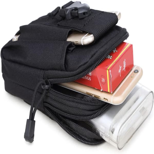 Kompakt Utility Bæltepose, Militær Hær EDC Pouch Taljebælte, til Sport Vandring Camping Sort black