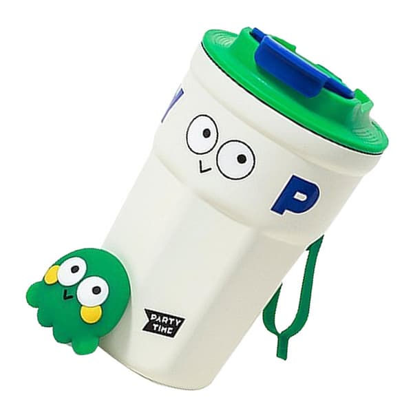 Rejsekrus i rustfrit stål Isoleret kop med låg Sødt design til kontoret 400ml