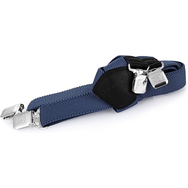 Seler med ekstra stærke metalklemmer 4 cm brede Heavy Duty seler One Size Passer til alle mænd og kvinder Justerbar og elastisk X-form (blå)