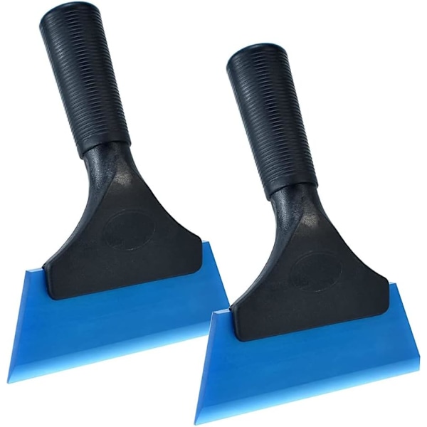 (Blue) 2-Pack Silicone Scraper, Car Window Rubber Scraper/C y