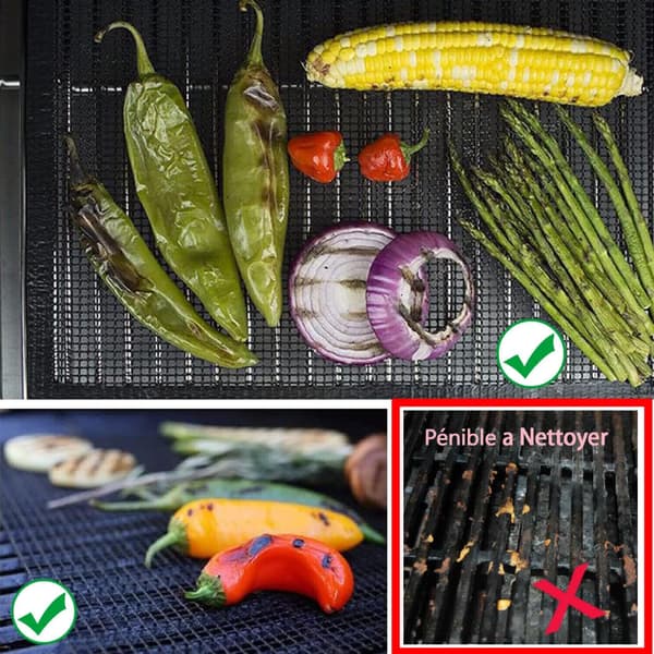 Grillbageplade 2 stk 40 * 30 cm Perforeret bageplade Ovn Glasfiberplade - Genanvendelig & Professionel (2 STK)