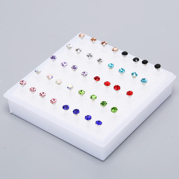 20 Par Sæt Rhinestone Krystal Ørestikker 3mm