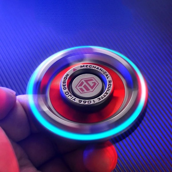 Stressaflastende Fidget Spinner Legering Lysende Hånd Gyroskop Stresslegetøj R188 Stille Leje Mand Jul gyro Voksen