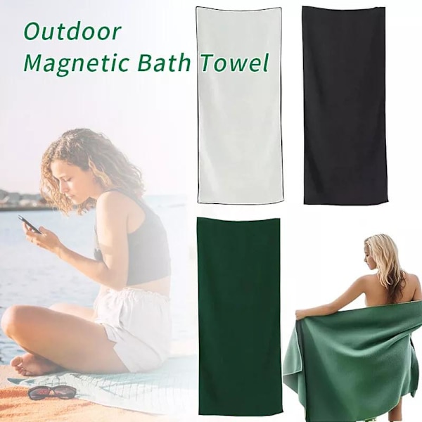 Multifunktionell Magnetisk Badhandduk för Utomhusbruk Mikrofiber Snabbtorkande Rese Camping White