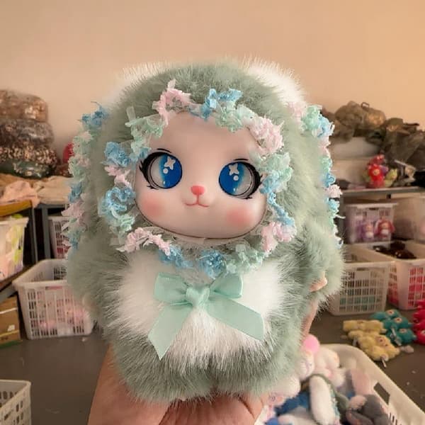 e Bow Ear Plyschdocka Leksak Hänge Nyckelring Prydnader Ryggsäck H A1