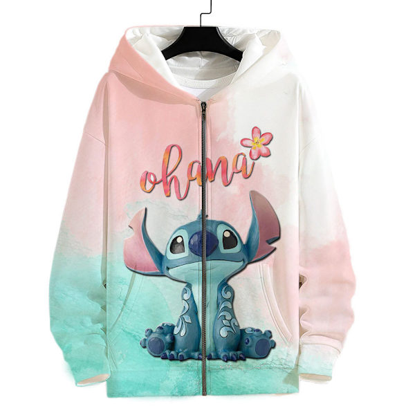 Stitch Hoodies Hoodie Dragkedja Jacka Topp Ytterkläder Fans Present Homecoming 3D A11 M