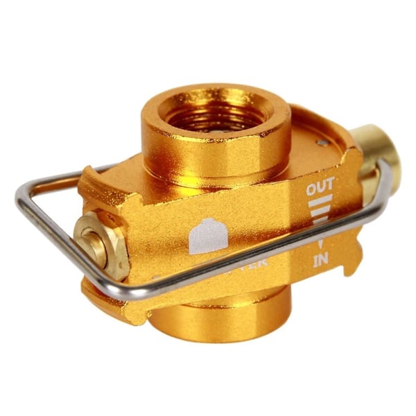 Camping gas saver plus gas converter shifter refill flat tank conversion adapter camping gas adapter valve, gold festival