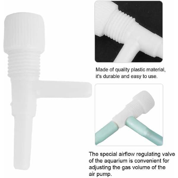 Reguleringsventil, 10 stk. akvariefisketank plast 3-vejs luftpumpe