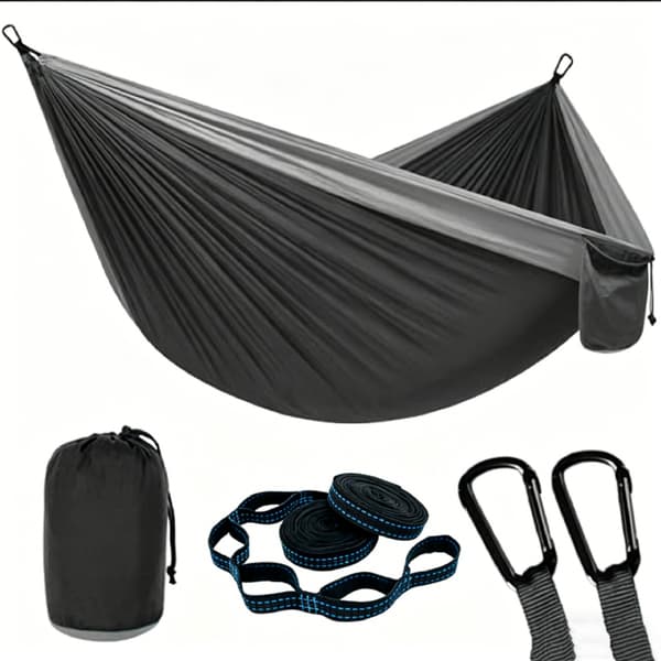 Utomhus Hängmatta i Nylon Fallskärmstyg med Myggnät för Camping A7