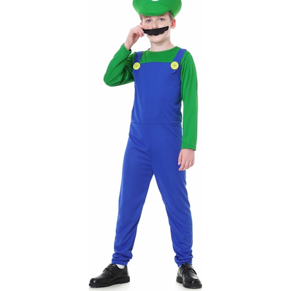 Super Costume Brothers Cosplay-asu Hieno Pukeutumisasu Halloween Karnevaaliasu Unisex Miehet Naiset Aikuinen Lapset Teinit Children male green M