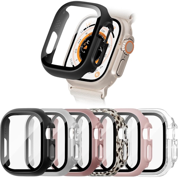 6-pak etui til Apple Watch Ultra 49 mm med skærm i hærdet glas 6-pak 2 Y 6-Pack 2 49mm