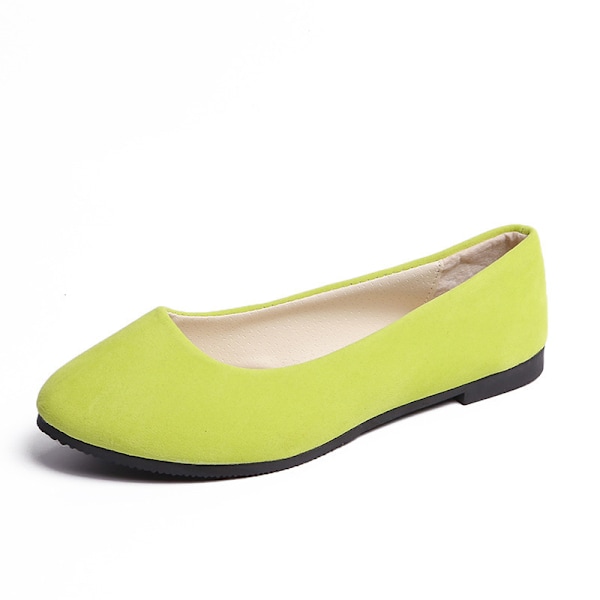 Spidse Sko Enkeltsko Dame Flade Letvægts Damesko Fluorescerende Gul 36 Fluorescent yellow