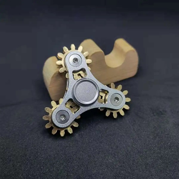 Uusi kaksois-Ferris-vaihteisto Fidget Spinner Yhdeksän hampaan linkkijärjestelmä Käsipyörittäjä EDC-vaihteisto Linkki Sormihyrrä Lelu lapsille aikuisille