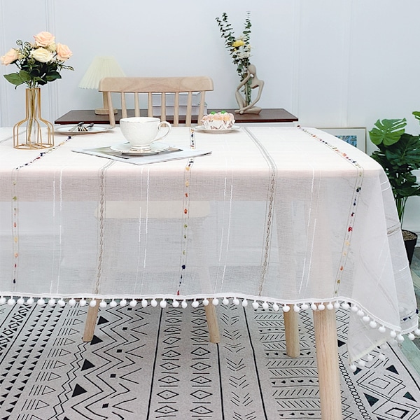 Juleduksbord med broderi og blonder 140x100/140x200/140x240/140x330cm valgfri Vinterfest rektangel egnet for julefestdekorasjon Bell tablecloth 140*180