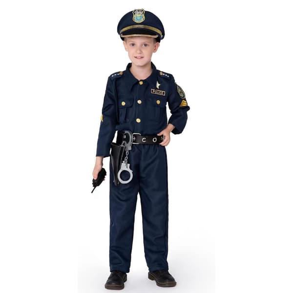 Polisdräkt för barn, polisdräkt för pojkar, Halloween Cosplay-fest S