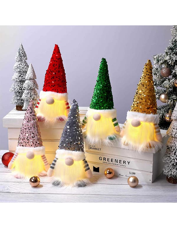 LED Julemand Rudolf Plysdukke Polyester Julepynt gold