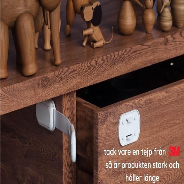 10X Barnesikring Skuffelåser Hvit Hvit White one size